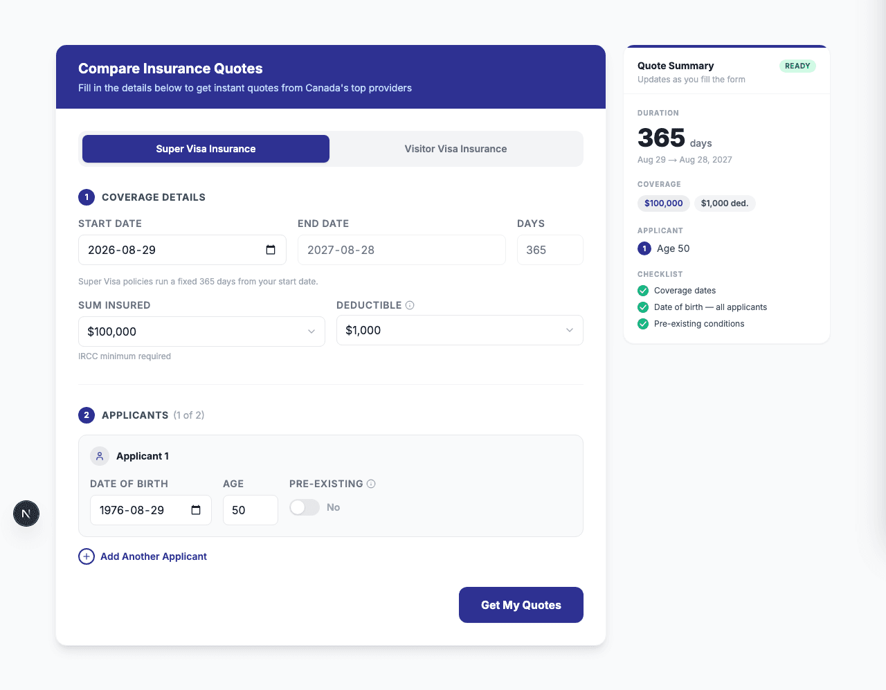 Get quotes from every provider at once